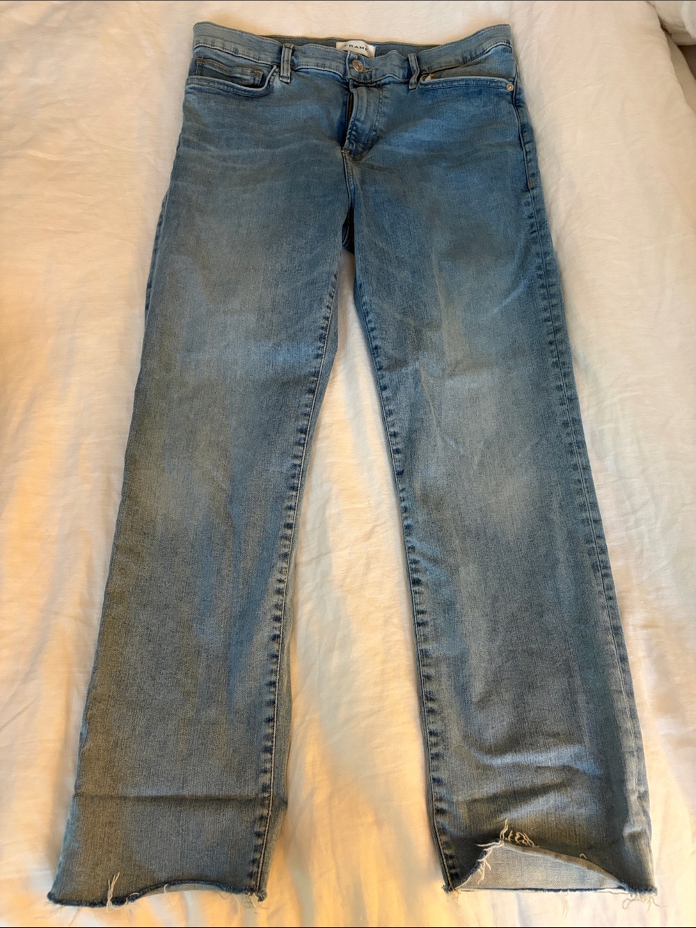 Frame Denim Women's High-Rise Light Blue Straight Jeans